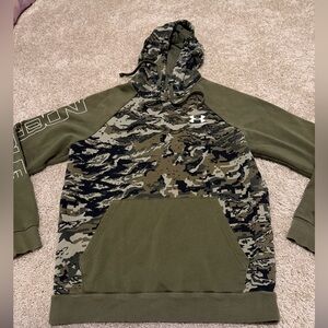Under Armour Men’s UA Rival Fleece Camo Script Hoodie | Olive Green | Size Small